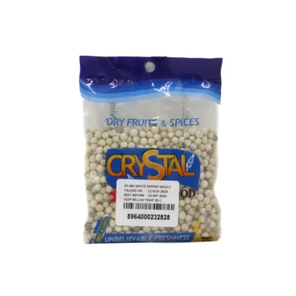 CRYSTAL FOODS WHITE PEPPER 50 GM