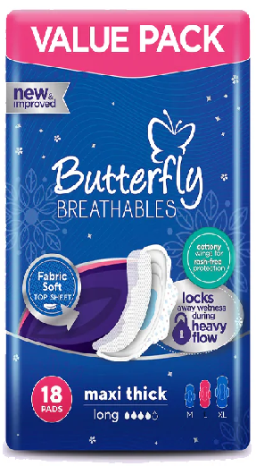 Butterfly Pad Maxi Thick 18pcs VIP