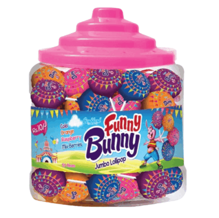 Funny Bunny Jumbo Lollipop 100 Pcs