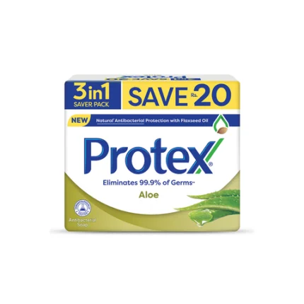 Protex Aloe Bar Soap Saver Pack 3 Pieces X 130g