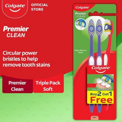 Colgate Premier Clean Toothbrush Triple Pack (soft)