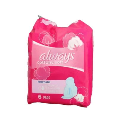 Always Sanitary Pads Cotton Soft Long 6 Pads