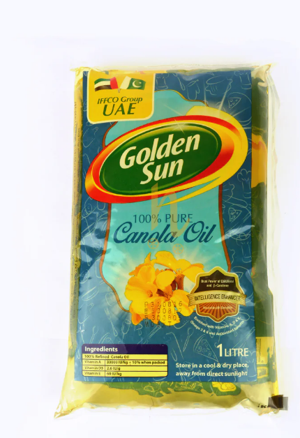 GOLDEN SUN CANOLA OIL 1 LTR POUCH