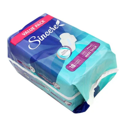 Sincere Maxi Thick (long) Sanitary Pads 18 Pcs