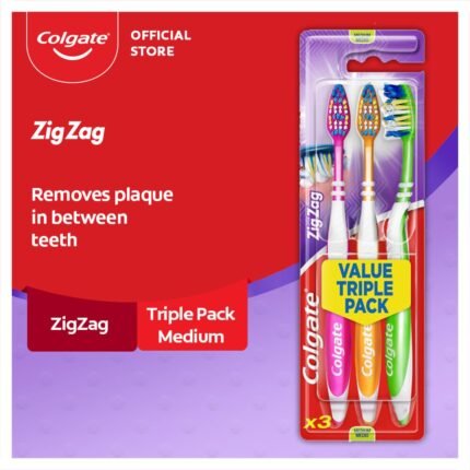 Colgate Zigzag Triple Pack Toothbrush Medium