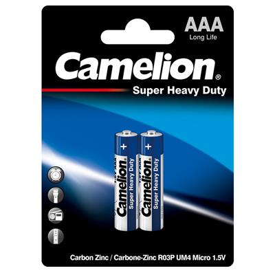 Camelion AAA Batteries 1.5v CELL Blue Super Heavy Duty Carbon-Zinc R03p Um4 Micro (Pack Of 4)