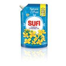 Sufi Canola Cooking Oil Stand Up Pouch 1 Liter