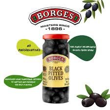 Borges Slice Black Olives 114gm
