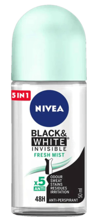 Nivea Fresh Mint Black & White Invisible 48H Roll On - 50ml