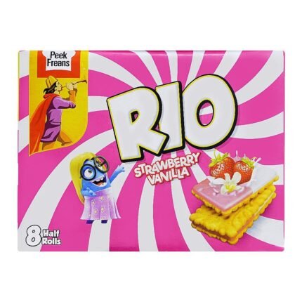 PEEK FREANS RIO STRAWBERRY VANILLA HALF ROLL RS.40/- BOX 8PCS