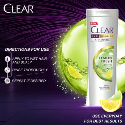 Clear Anti Dandruff Shampoo Lemon Fresh 380ml