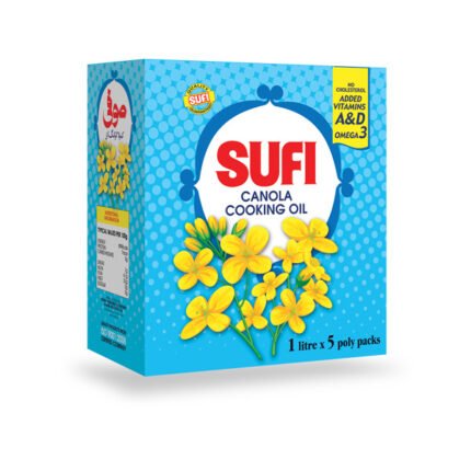 Sufi Canola Cooking Oil 1 Litre X 5 Pack