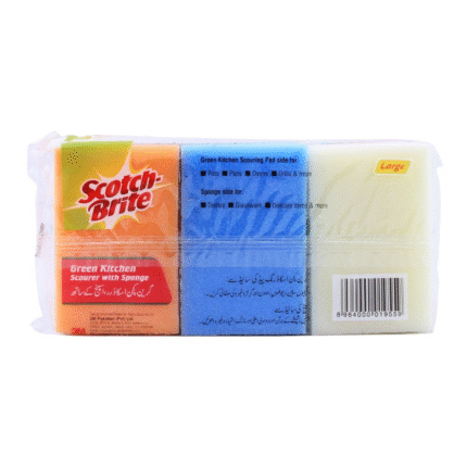 Scotch Brite Sponge Green Kitchen Multi Pack 3 In 1