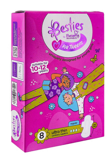 Butterfly For Tweens Ultra Thin Sanitary Napkins 8s