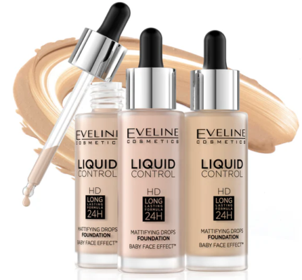 EVELINE-Liquid Control HD Mattifying Drops Foundation