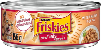 FRISKIES FILETS CHICKEN OCEAN WHITEFISH CAT FOOD TIN 156G