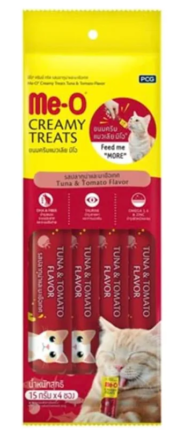 ME-O CAT FOOD CREAMY TREATS TUNA & TOMATO FLAVOR