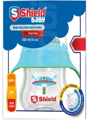 SHEILD BABY WIDE NECK ANTI COLIC FEEDER 180ML