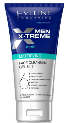 EVELINE MEN X TREME MATTIFYING FACE CLEANSING GEL 150ML